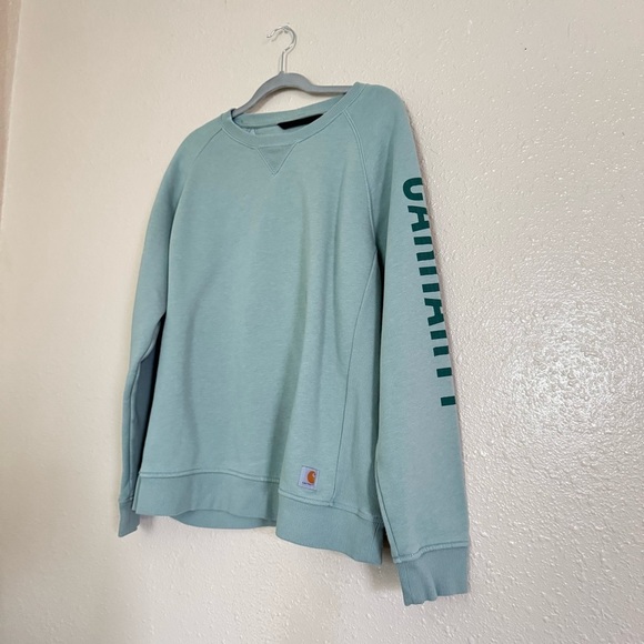 Carhartt Relaxed Fit Midweight Crewneck Block Logo Sleeve Sweatshirt - Picture 7 of 7